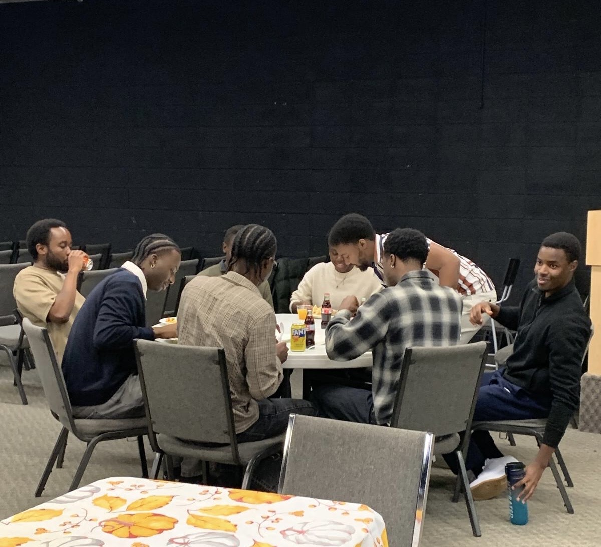 Thanksgiving lunch — friends around the table
